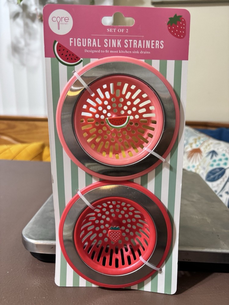 Core Kitchen Figural Sink Strainer Set - Watermelon & Strawberry Designed New