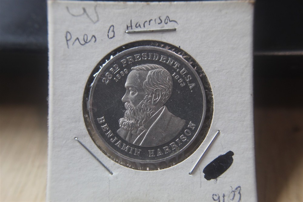 BENJAMIN HARRISON MEDAL ALUMINUM "BACKBONE BEN"