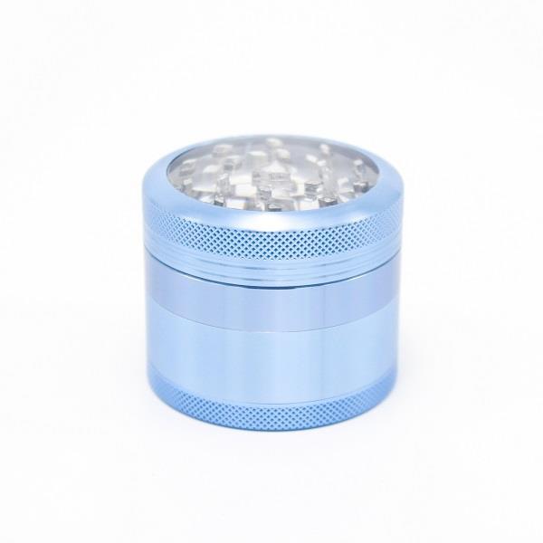 SharpStone CLEAR TOP 4 Piece MEDIUM 2.2” Herb / Spice Grinder BLUE AUTHENTIC
