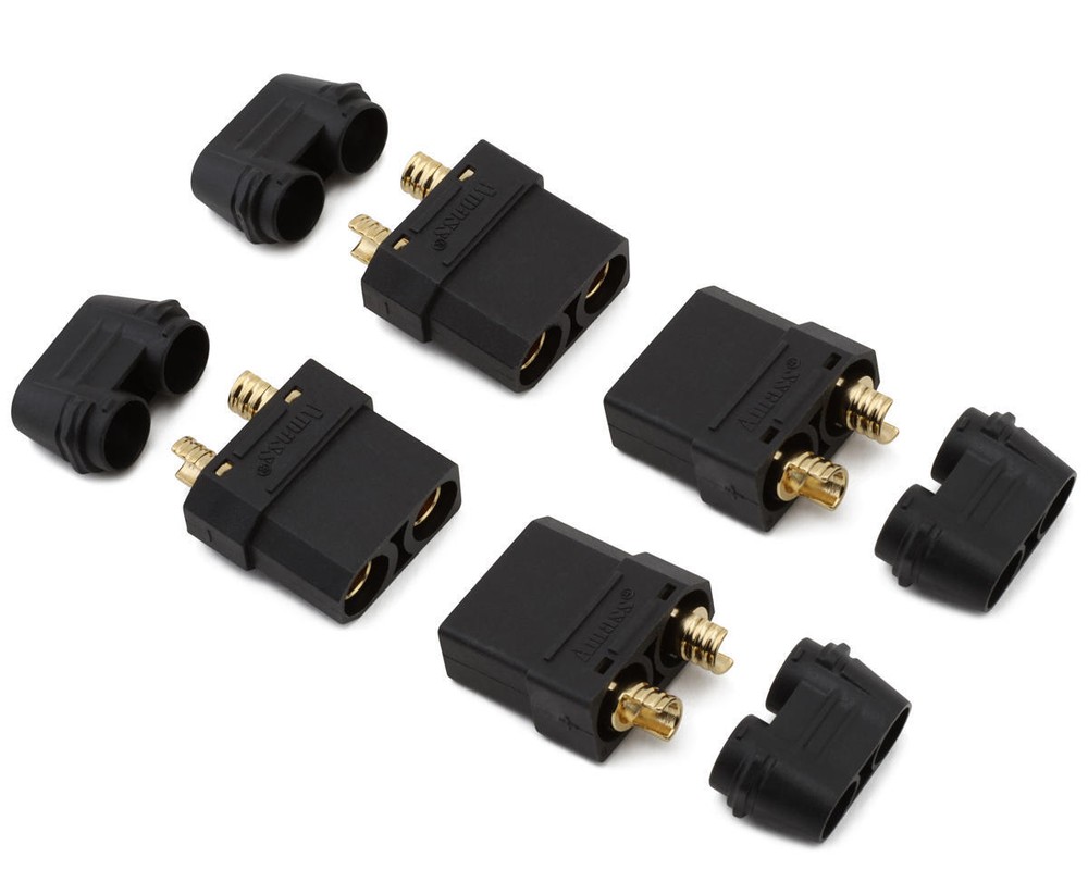 Samix XT90 Connectors (Black) (4 Male) [SAMCXT90-004FBK]