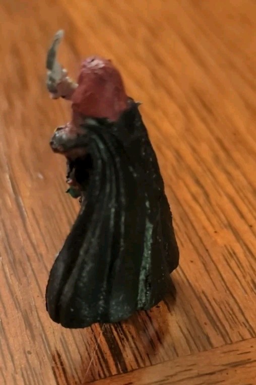 D&D Human Rogue Hand Painted Tabletop Mini (Red/Black)