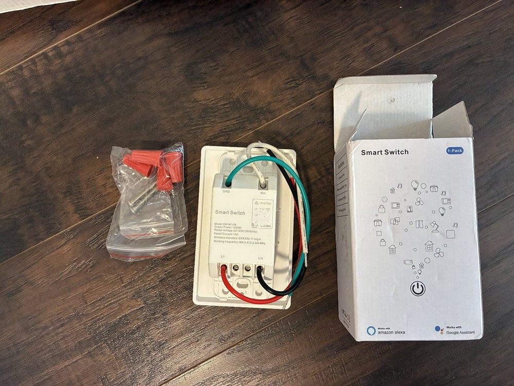 Smart WiFi Switch, 1-Gang, Matter, Neutral Required