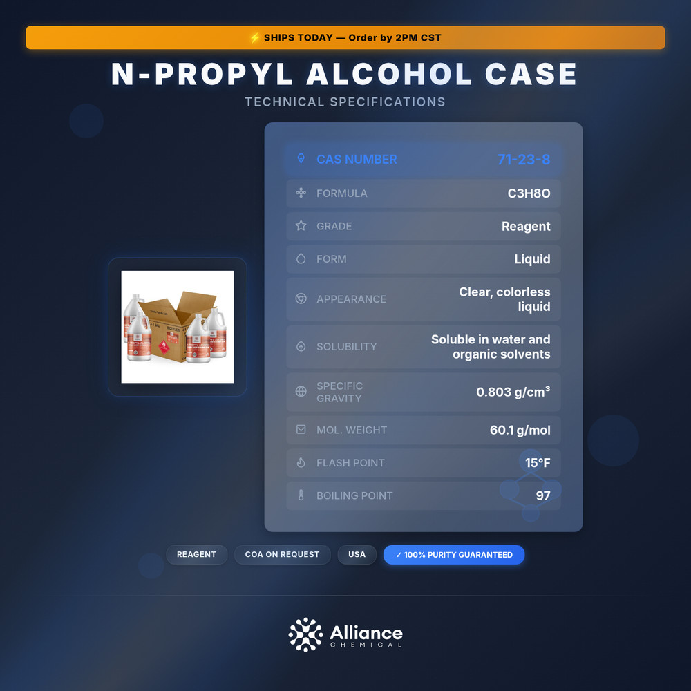 n-Propyl Alcohol - 4 Gallon Case