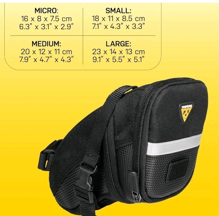 Topeak Aero Wedge Pack Bicycle Bag with Strap Mount Micro Pre-owned