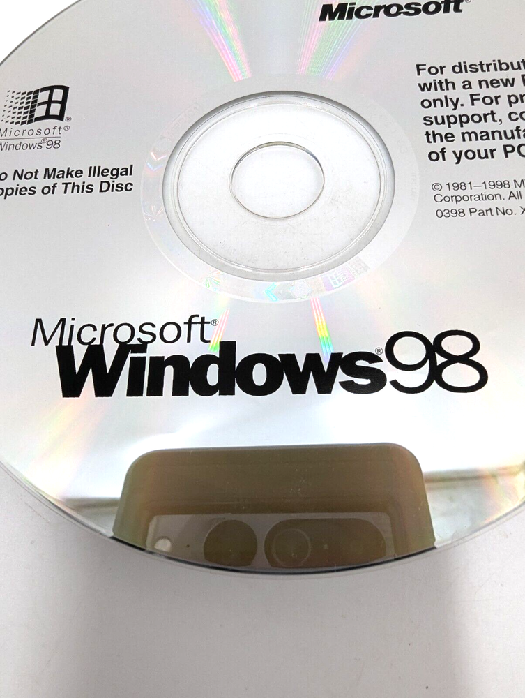 Microsoft Windows 98 CD-ROM CD Disc NO LICENSE KEY X03-36182 Clean Disc