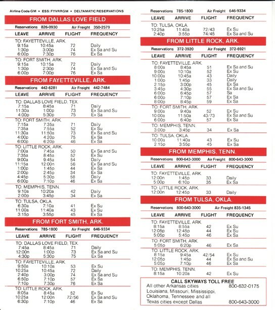 Skyways timetable 1978/WIN