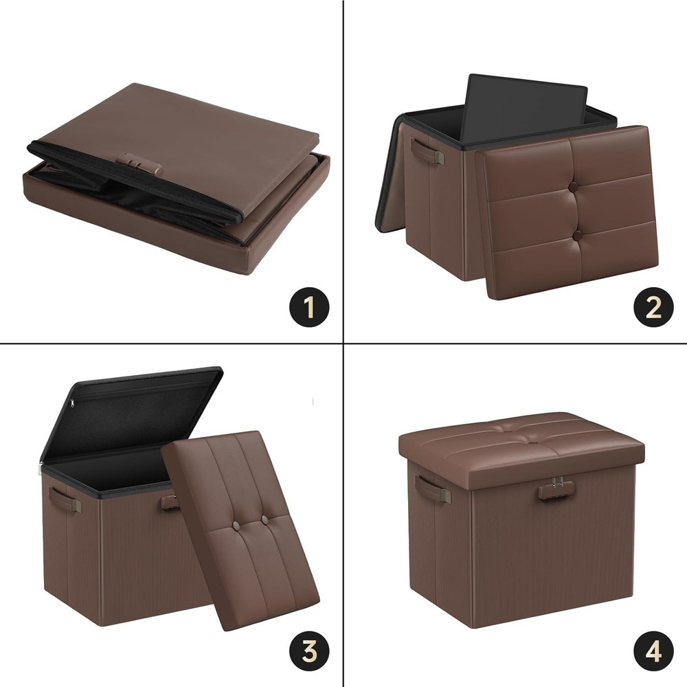 Multipurpose Fireproof Storage Stool, Lockable and Water-Resistant - 47L