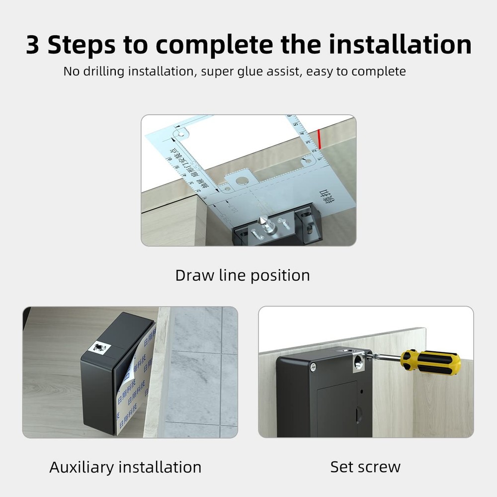 Rixiang RFID Electronic Cabinet Lock Hidden DIY Magnetic Lock,