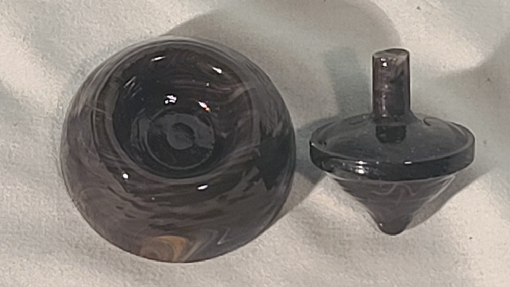 ANDY DAVIS, Glass Art Spinning Top & Base, Encore Run  (?), #172B