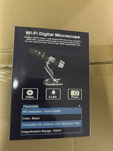 Wireless Digital Microscope Skybasic 50X-1000X Magnification WiFi Portable