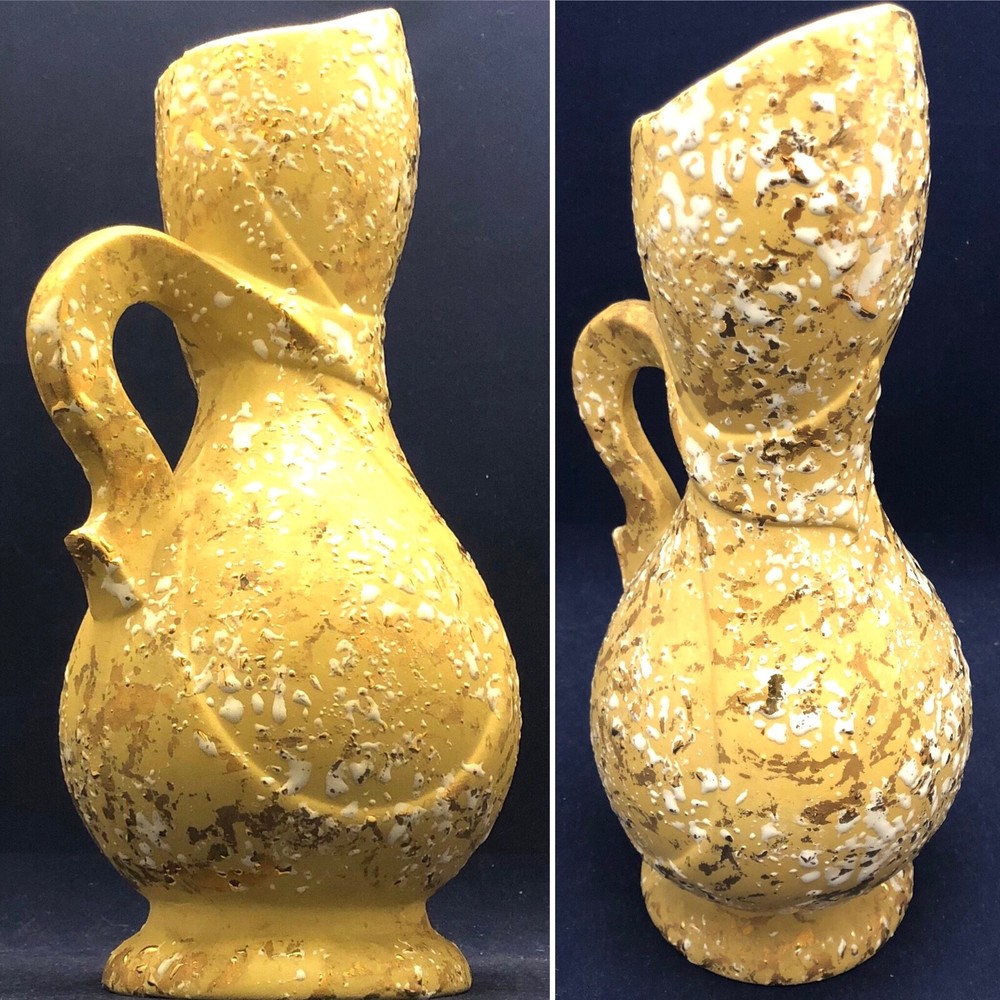 MCM Molton Gold Ceramic Water Beverage Pitcher Hand Crafted