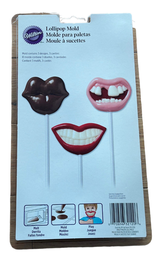 Three Funny Face Molds - Candy Lollipop Mold - Wilton