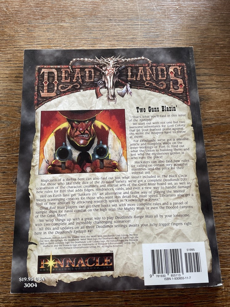 Deadlands: The Epitaph 4; FREE SHIP, SR