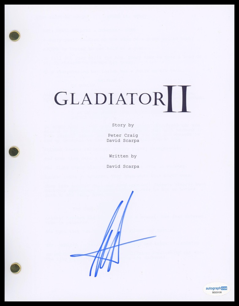 Connie Nielsen "Gladiator II" AUTOGRAPH Signed 'Lucilla' Script Screenplay ACOA