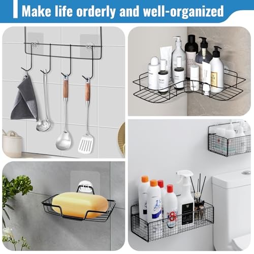 15 Pack Shower Caddy Adhesive Replacement - Strong No Drilling Shower Shelf