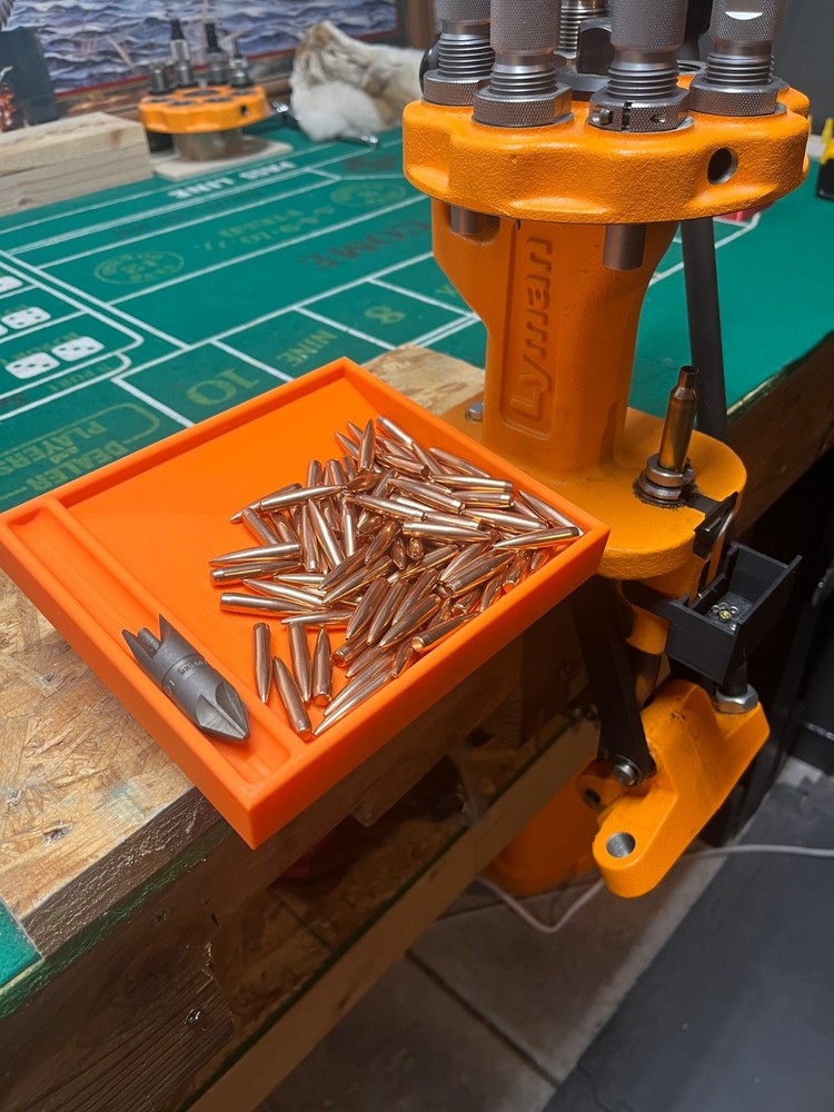 Bench Mounted Bullet Tray for All Lyman Reloading Presses