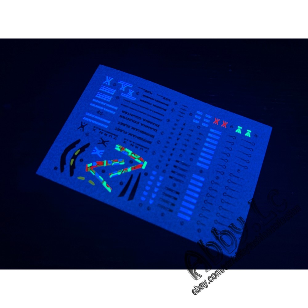 For MG 1/100 CONCEPT-X 6-1-2 Turn X Master Grade WaterSlide UV Light-React Decal