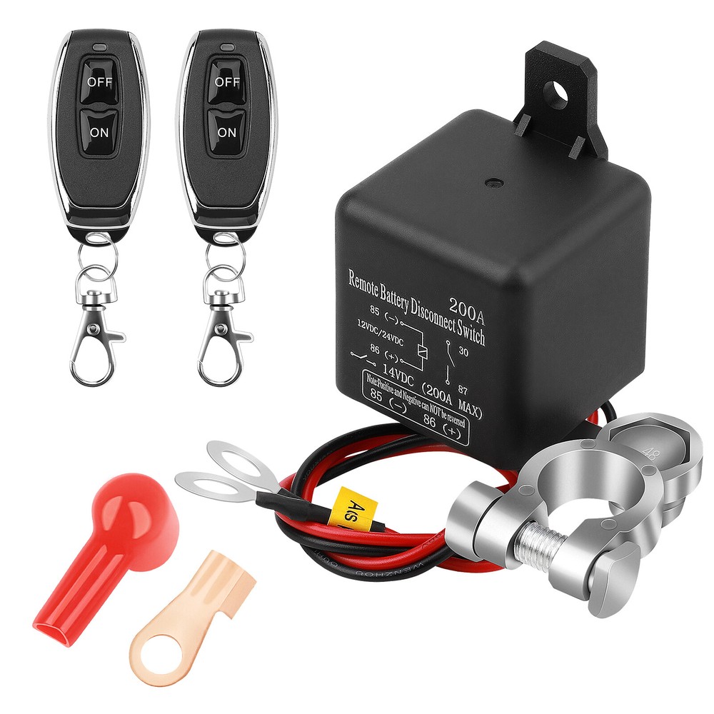 Wireless Dual Remote Car Battery Disconnect Relay Master Kill Cut-off Switch US