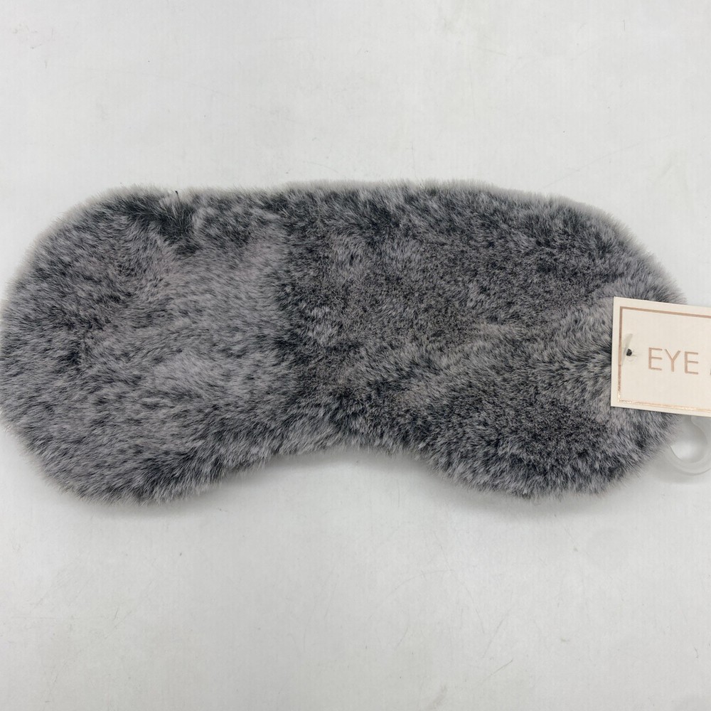 One Size Fluffy Soft Gray Eye Mask