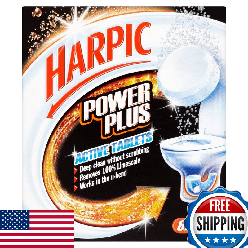 Harpic Powerplus Active Tablets Original Scent Pack 1 X 8 Tablets Deep Clean