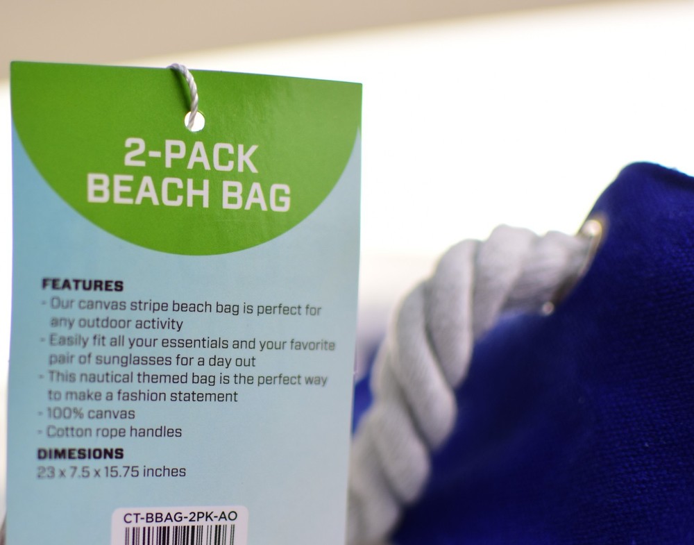 cedar trail beach bag Blue And White