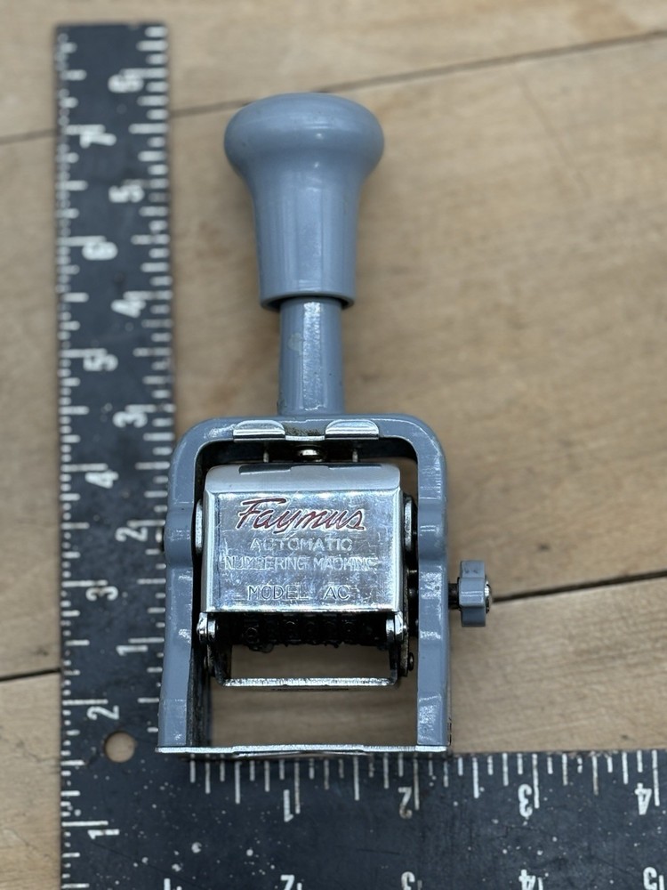 Faymus Automatic Numbering Machine Model AC Number Stamp C-17097