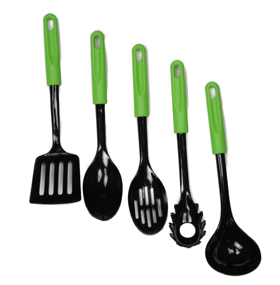 Chef Craft Basic Nylon Pasta/Spaghetti Fork, 11.5 inch, Green Black
