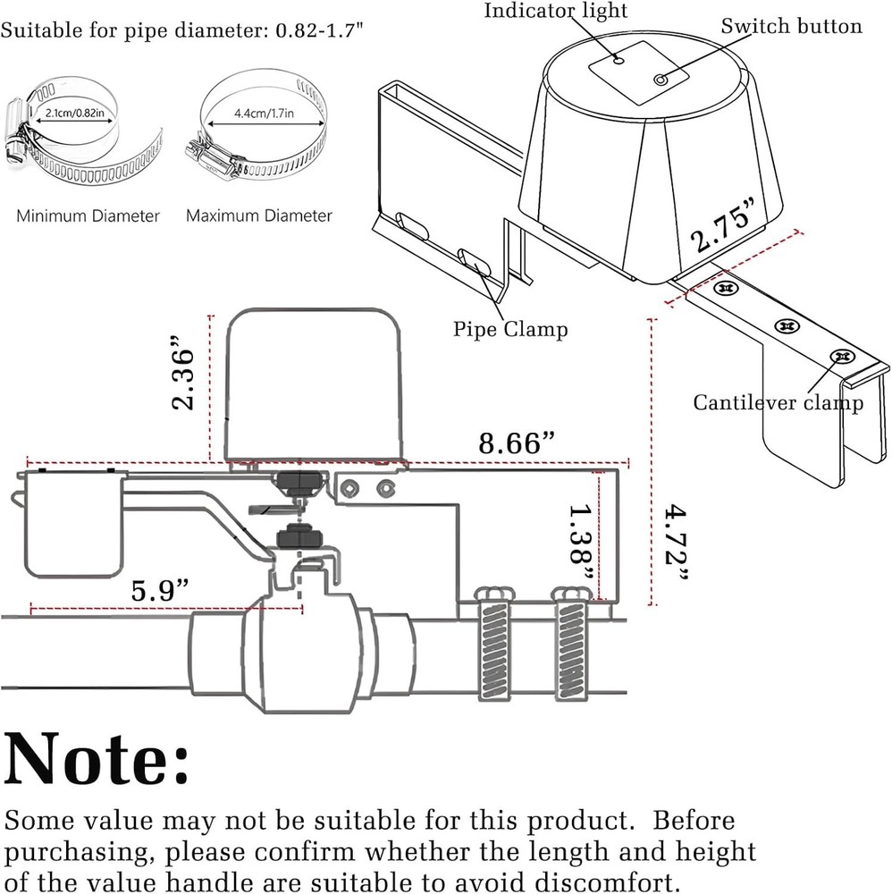 Compact Smart Water Valve with Remote Control - Compatible with iOS/Android
