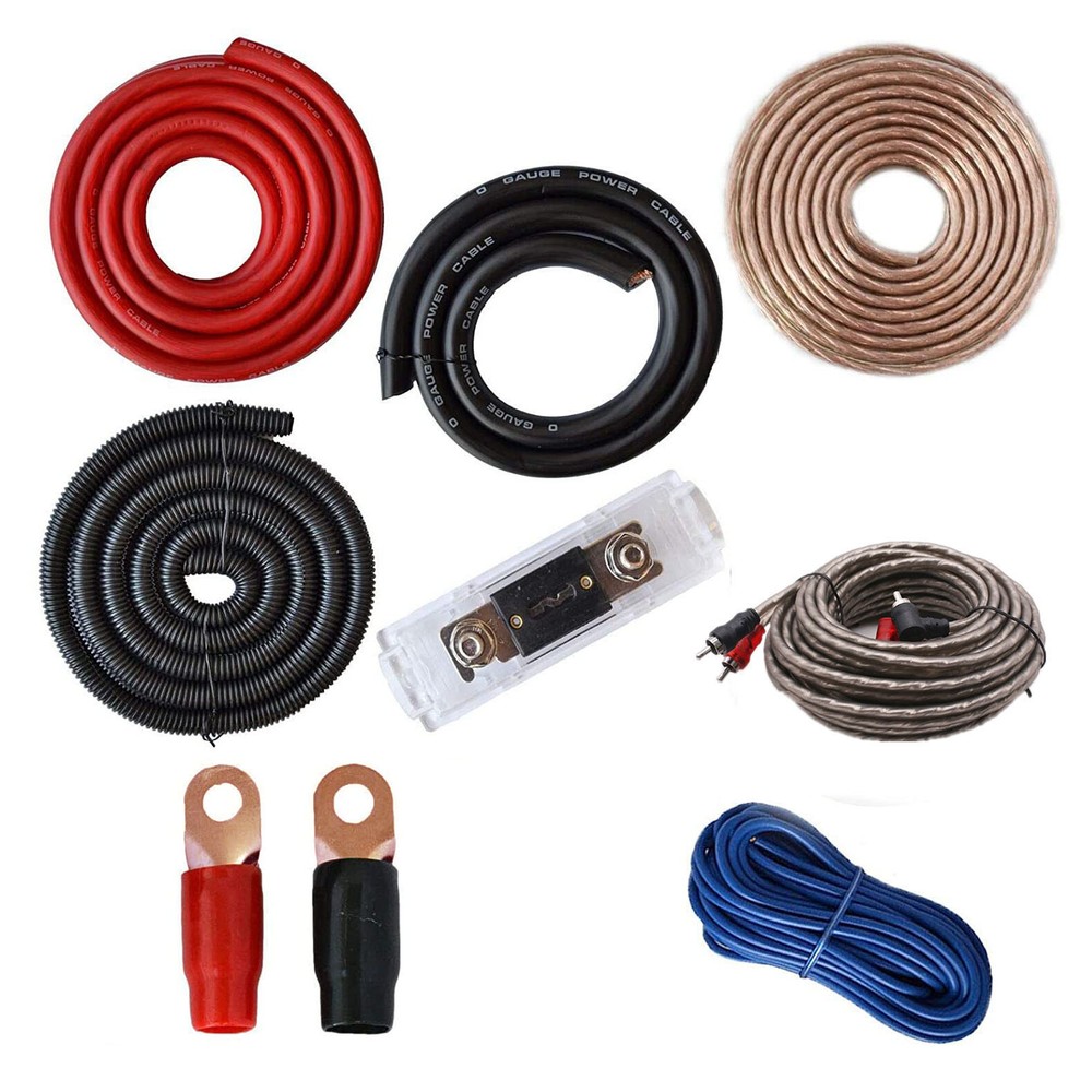 5000W 0 GA Amp Kit Amplifier Install Sub Wiring Complete Installation Cables