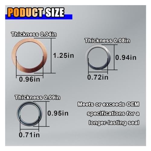 12Pcs Differential & Transfer Case Drain Plug Crush Washers Gaskets,