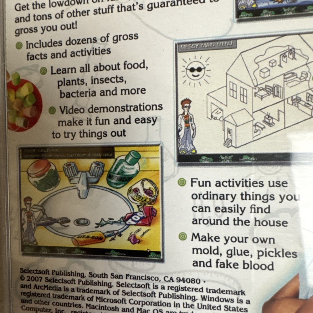 Kid Science Gross & Icky Science at Home Age 9+ PC Software Mint