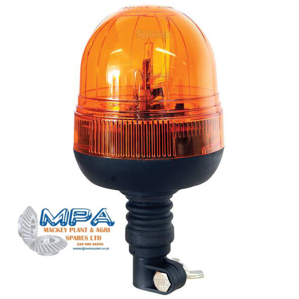 ROTATING 12/24 VOLT HALOGEN WARNING BEACON WITH FLEXIBLE PIN