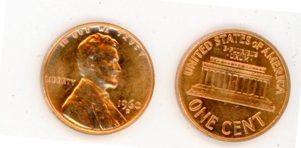 1960D LINCOLN MEMORIAL CENT BRILLIANT RED