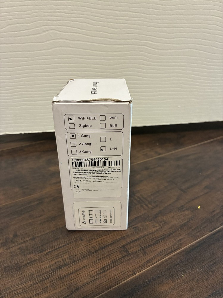 Smart WiFi Switch, 1-Gang, Matter, Neutral Required