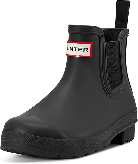 Hunter Women's Original Pull On Waterproof Chelsea Ankle Boots Black Size 9