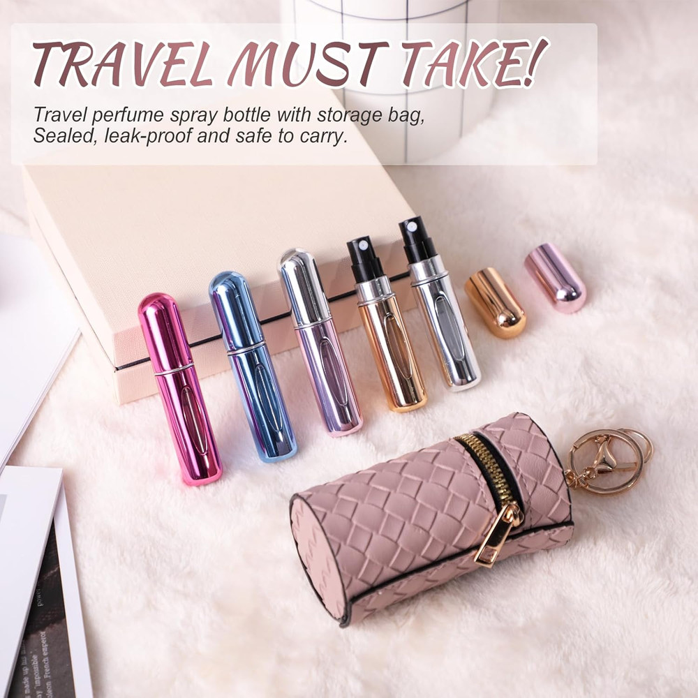 Mini Refillable Perfume Portable Atomizer Bottle 5PCS Travel Size Spray Refillab