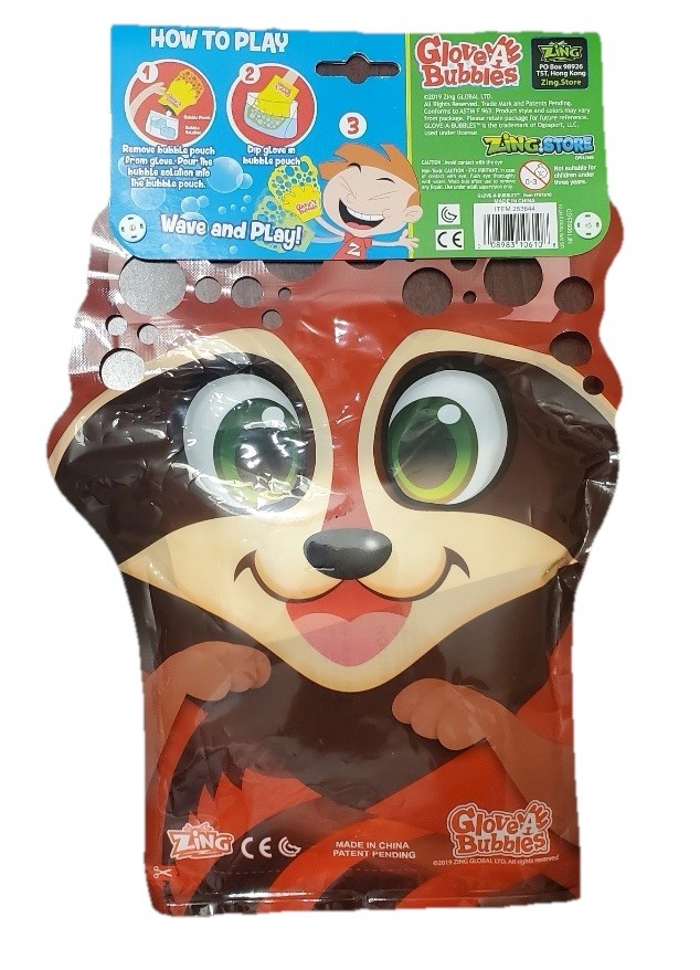 Zing Glove A Bubbles Bubble Maker, 3+ years, Fox