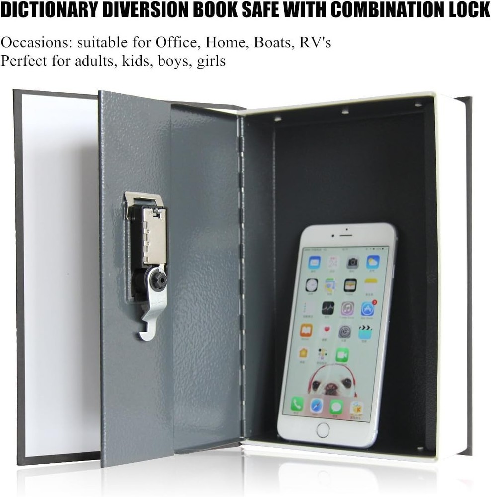 Durable Black Book Safe with Push Button Control – Ideal for Secure Storage