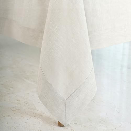 Linen Tablecloth 60 x 108 Inch - 108" x 60" (Rectangular) 04 - Light Natural