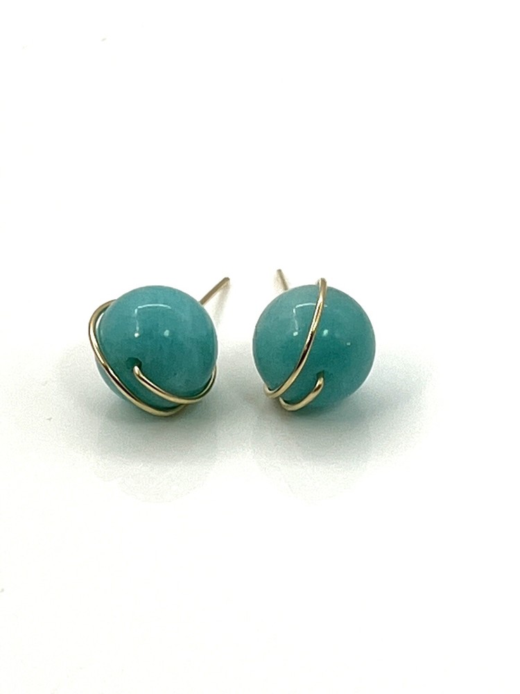 Amazonite Wire Wrapped Earring