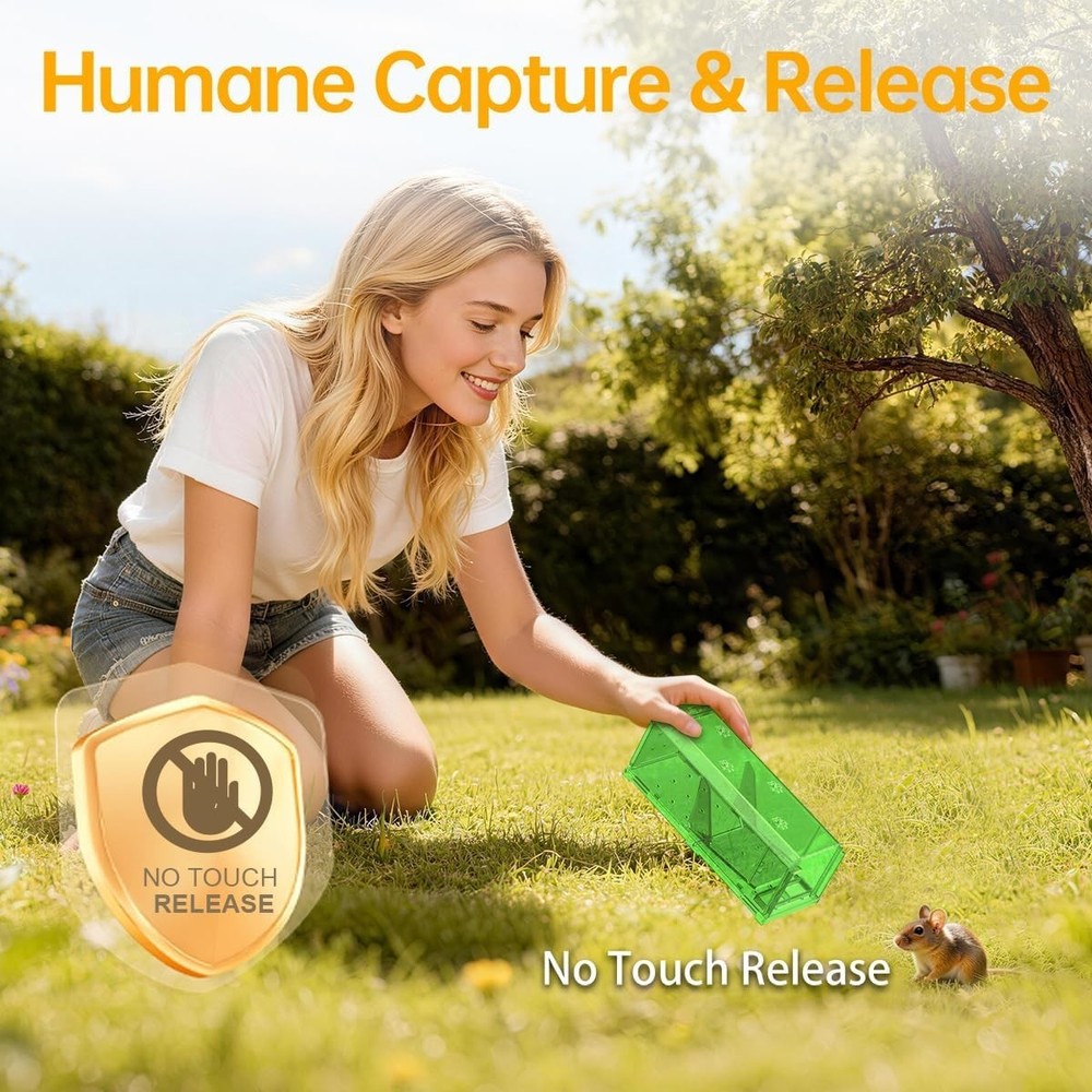 2 Pack mouse Traps Indoor for Home, Catch and Release