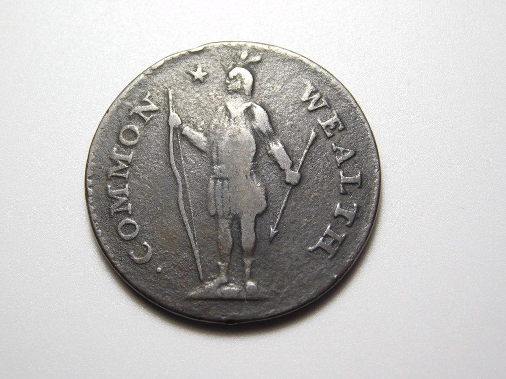 US  COLONIAL COPPER  COIN 1787 MASSACHUSETTS COMMON WEALTH CENT