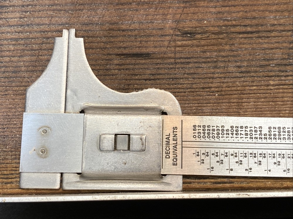 GENERAL HARDWARE MACHINISTS PROTRACTOR , CALIPER, POCKET RULER, 3 PC SET - Nice