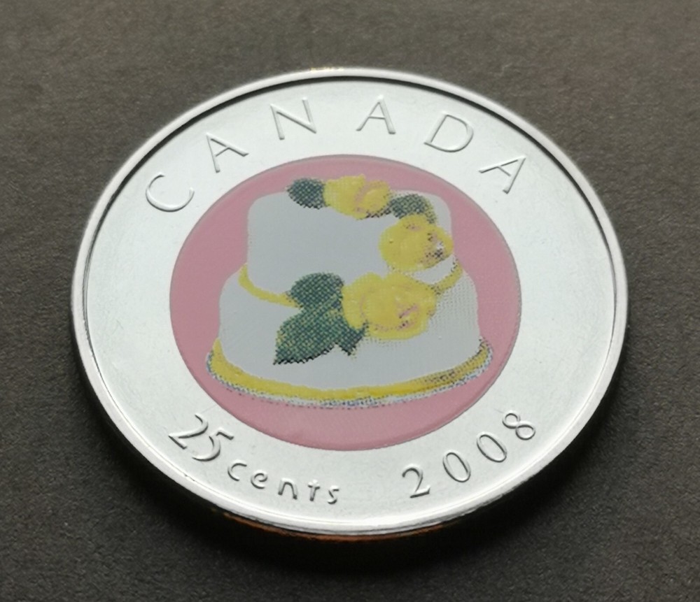 ***  CANADA  25  CENTS  COLOURED  2008  ***  WEDDING  ***
