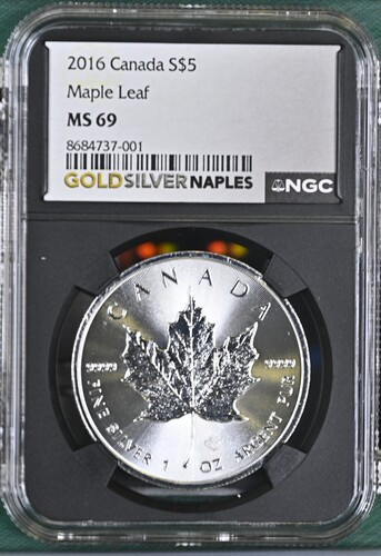 2016 CANADA MAPLE LEAF S$5 MS 69 NGC