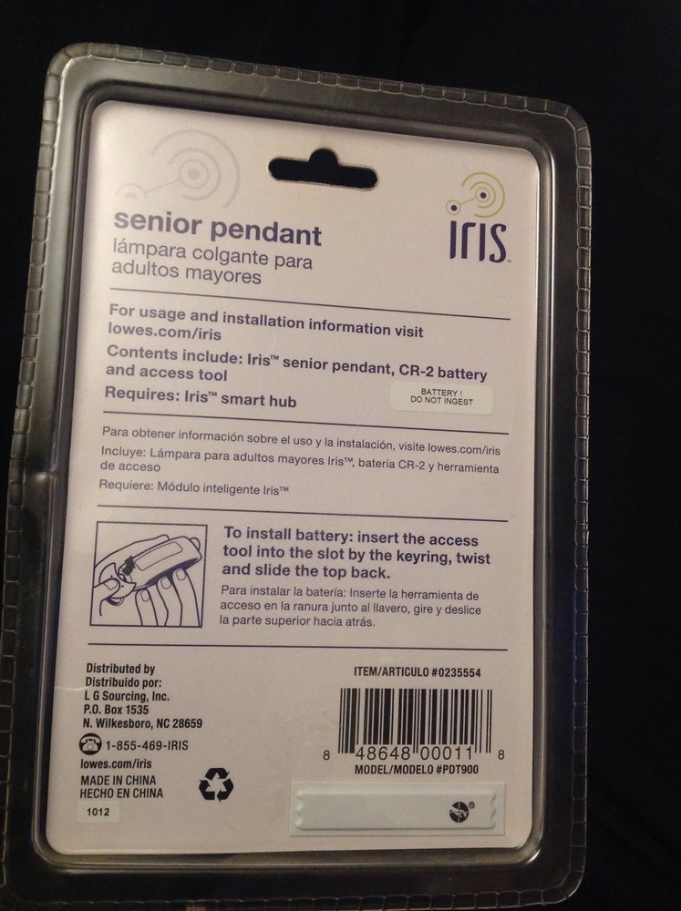 NEW Iris Senior Pendant Alert