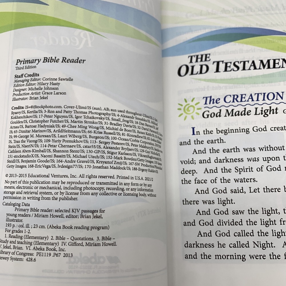 Abeka Handbook for Reading & Primary Bible Reader 1st, 2nd, & 3rd Grade