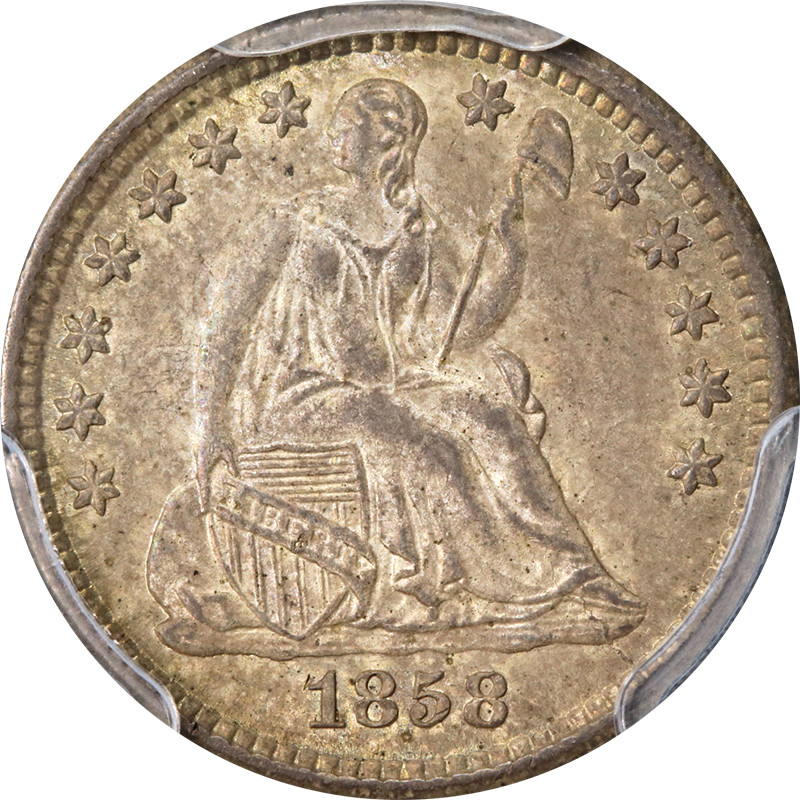 1858-O Seated Liberty Half Dime PCGS MS65 Strong Strike