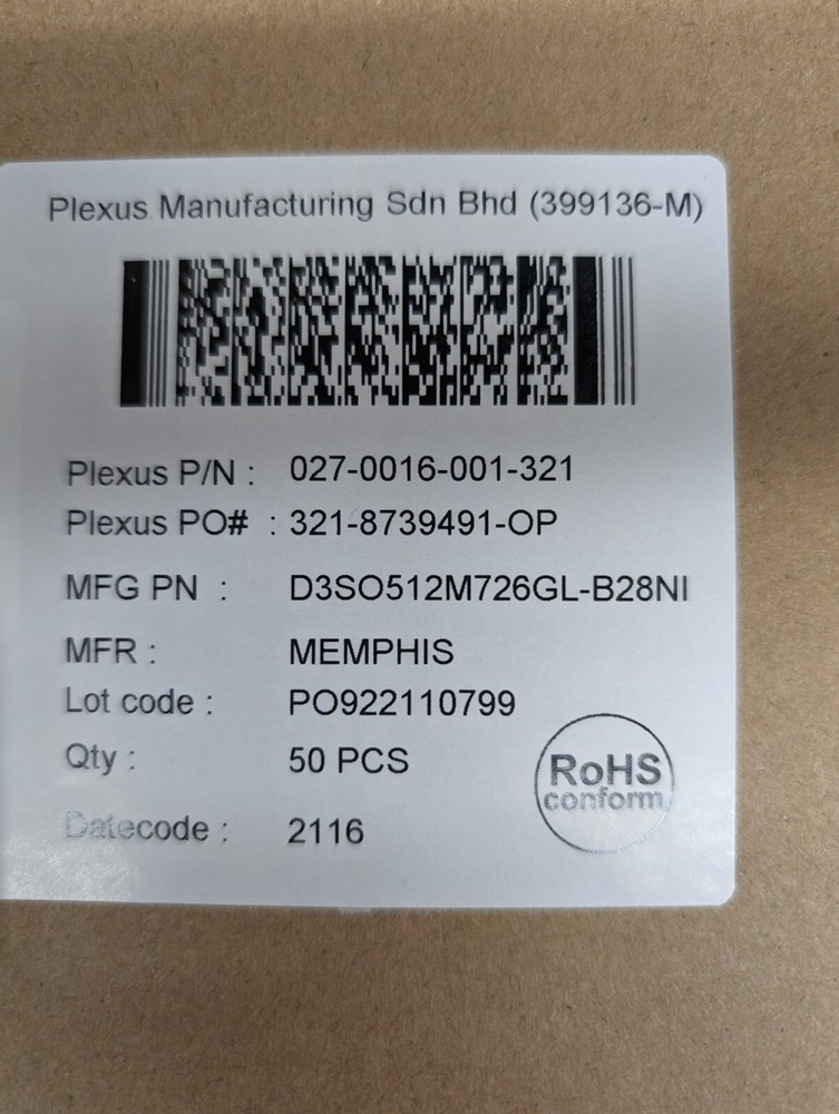 New, Memphis Electronics, D3SO512M726GL-B28NI, Memory Module 4GB ECC SODIM