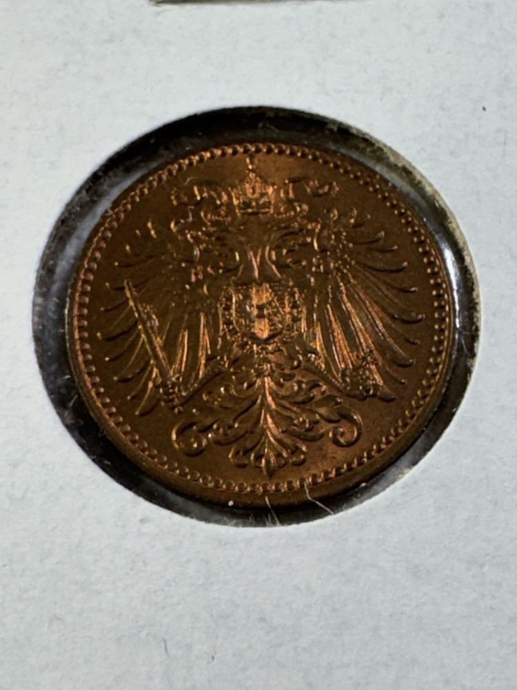 1913 Austria 1 Heller Coin